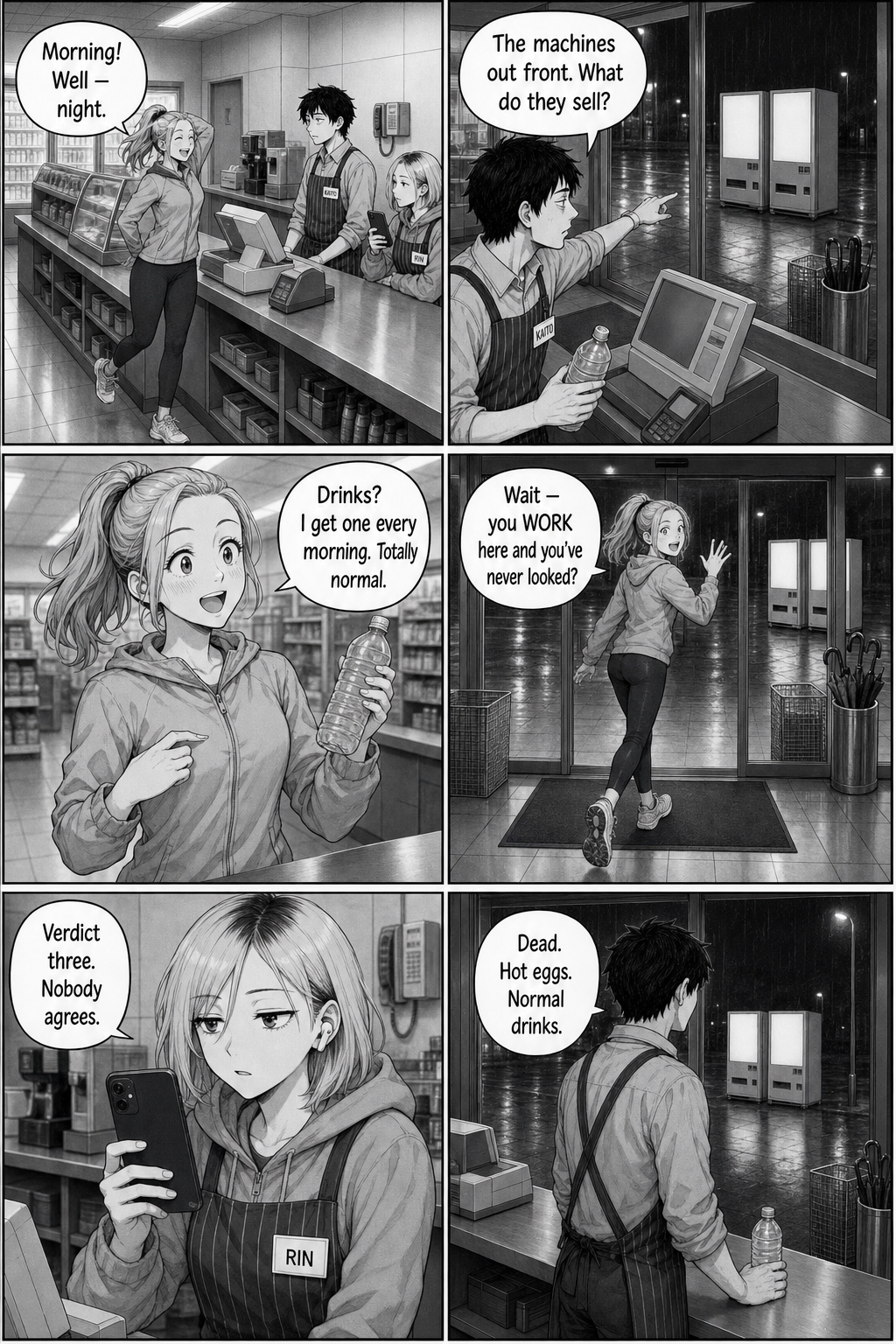 A cheerful jogger says she buys ordinary drinks from the machines every morning.